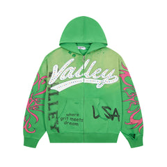 Vale Forever Inferno Zip Up Hoodie Green