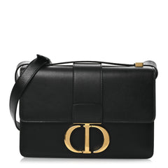 Box Calfskin 30 Montaigne Flap Bag Black