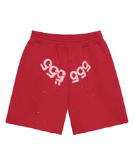 Sp5der Angel Number Sweatshorts Merlot