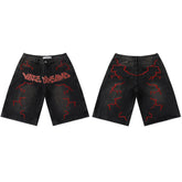 Vale Forever Rhinestone Embroidered Denim Shorts