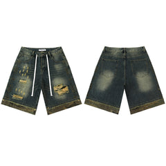Vale Forever Retro Rhinestone Denim Shorts