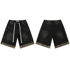 Vale Forever Rhinestone Embroidered Denim Shorts