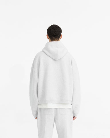 Initial Boxy Hoodie - Ice Grey Marl
