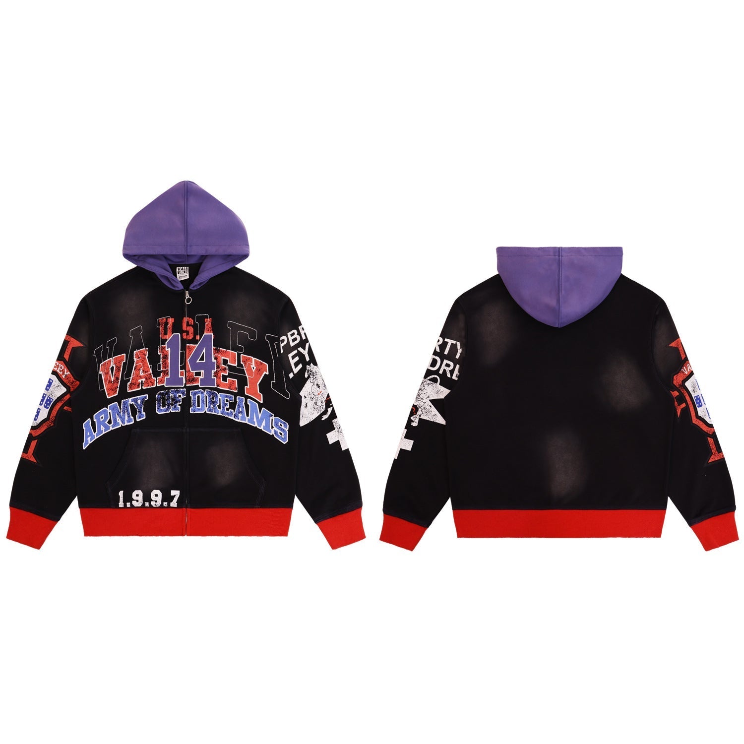 Vale Forever Big 14 Zip Up Hoodie Black