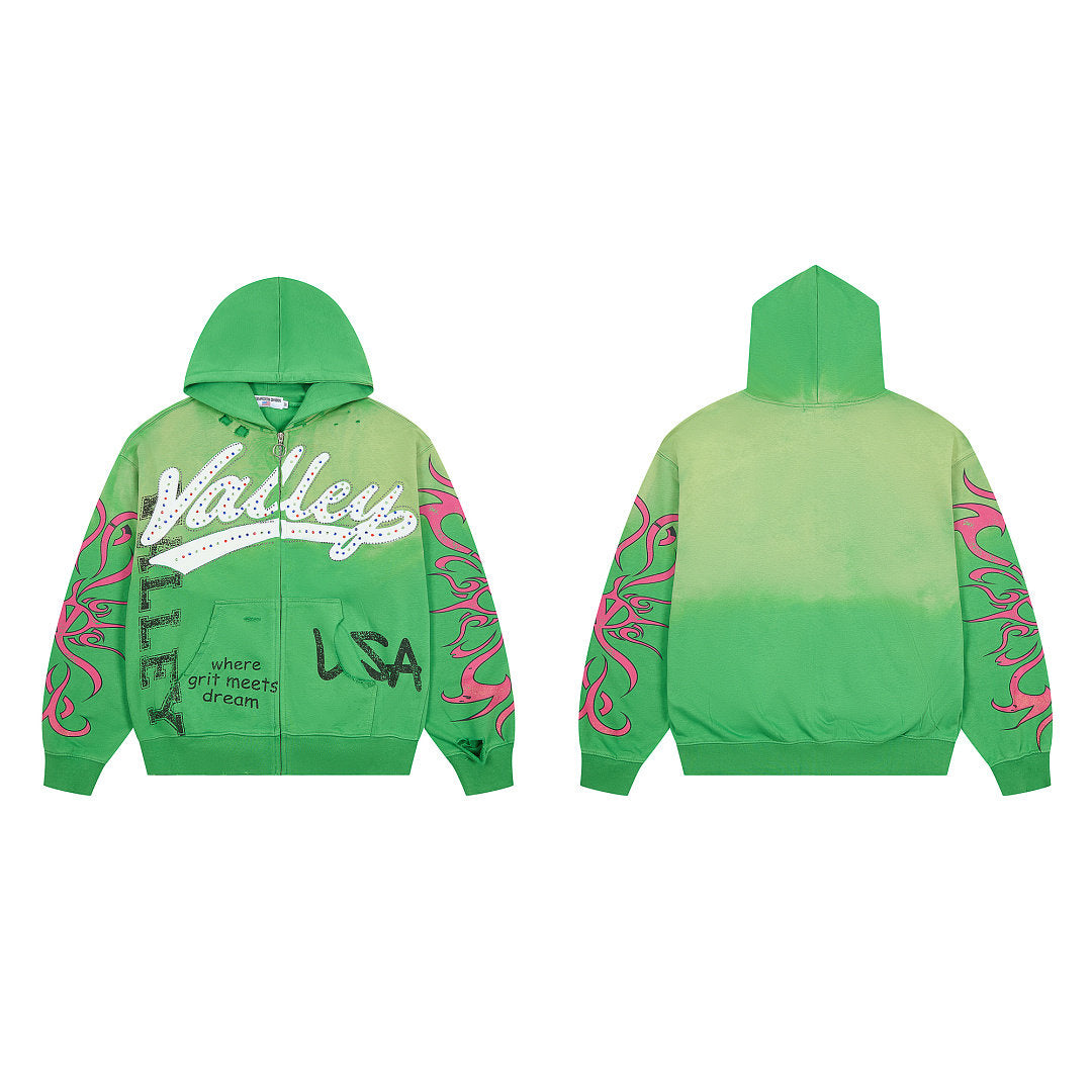 Vale Forever Inferno Zip Up Hoodie Green