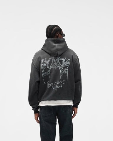 Hand Drawn Thoroughbred Hoodie - Aged Black