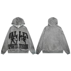 VALE VALLEY High Street Embroidered Zip Hoodie