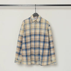 Vale Valley Retro Plaid Rhinestone Oversized Shirt Jacket