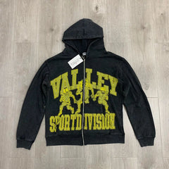 VALE VALLEY High Street Embroidered Zip Hoodie