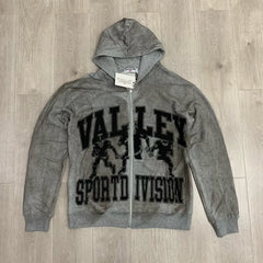 VALE VALLEY High Street Embroidered Zip Hoodie