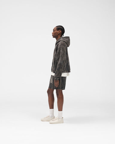 Initial Overdye Realtree® Boxy Zip Through Hoodie - Overdyed Black