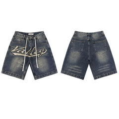 Vale Forever Retro Rhinestone Denim Shorts