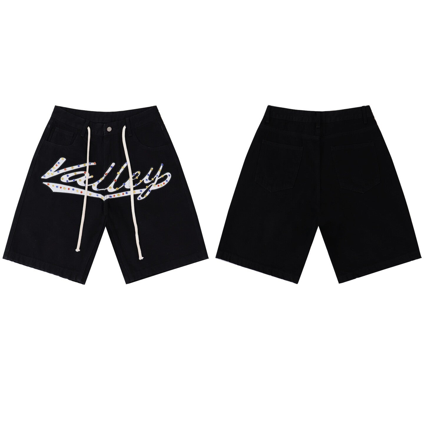 Vale Forever Retro Rhinestone Denim Shorts
