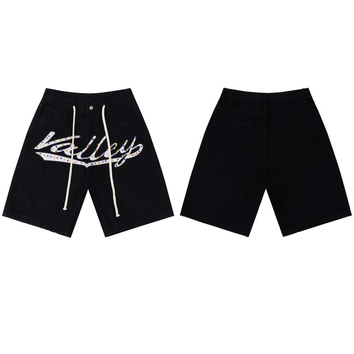 Vale Forever Retro Rhinestone Denim Shorts