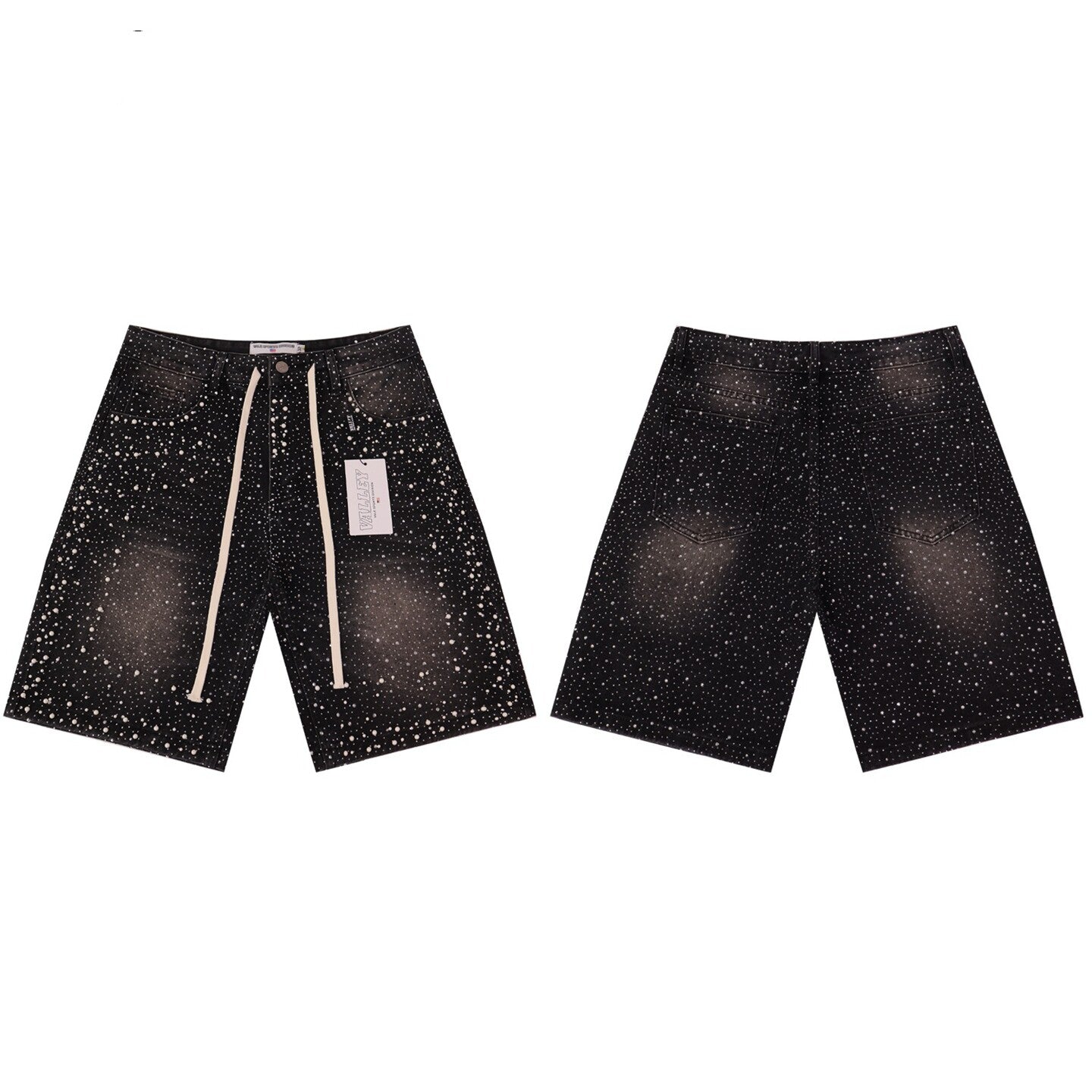 Vale Forever Retro Rhinestone Denim Shorts