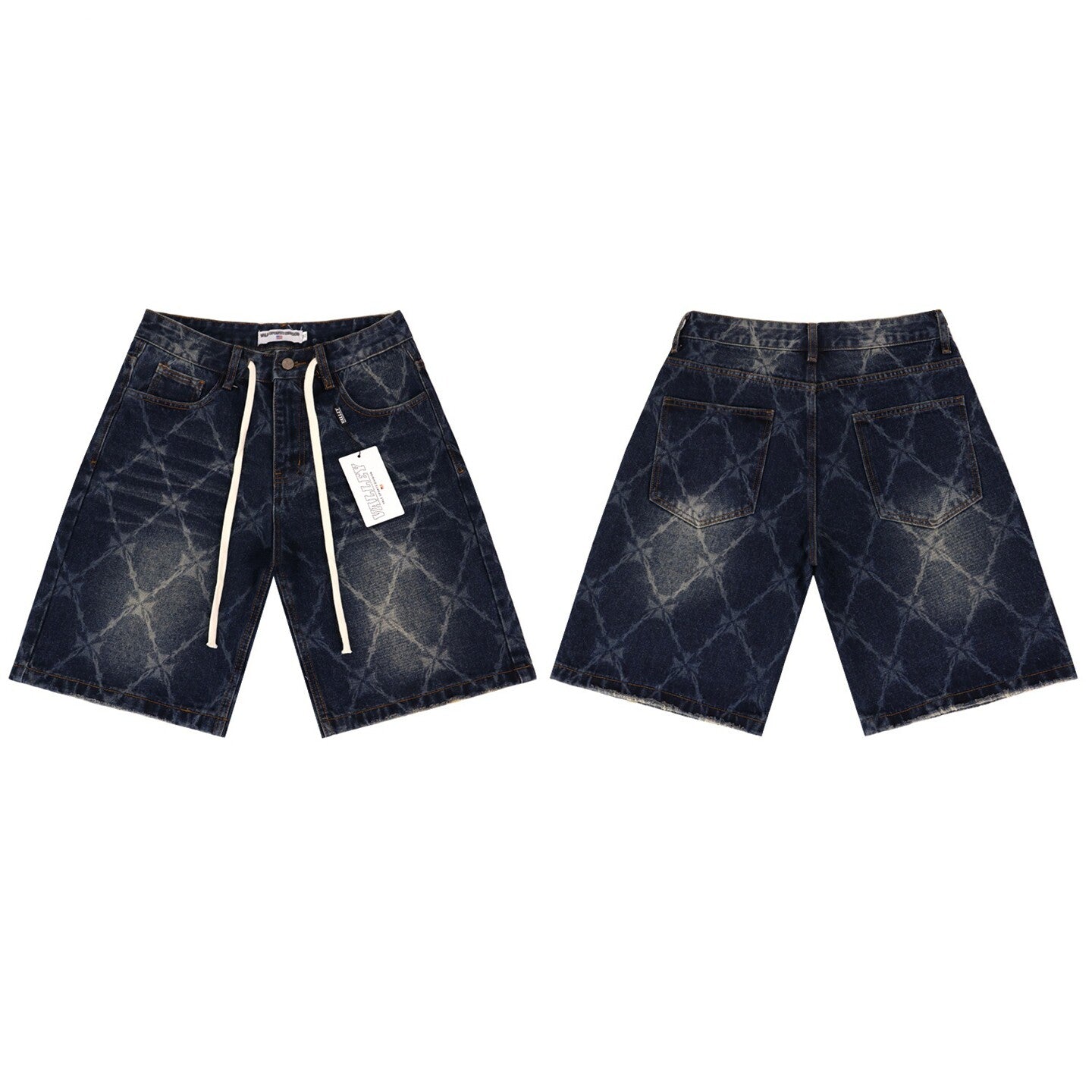 Vale Forever Rhinestone Embroidered Denim Shorts