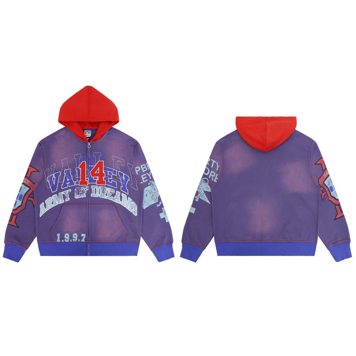 Vale Forever Big 14 Zip Up Hoodie Purple