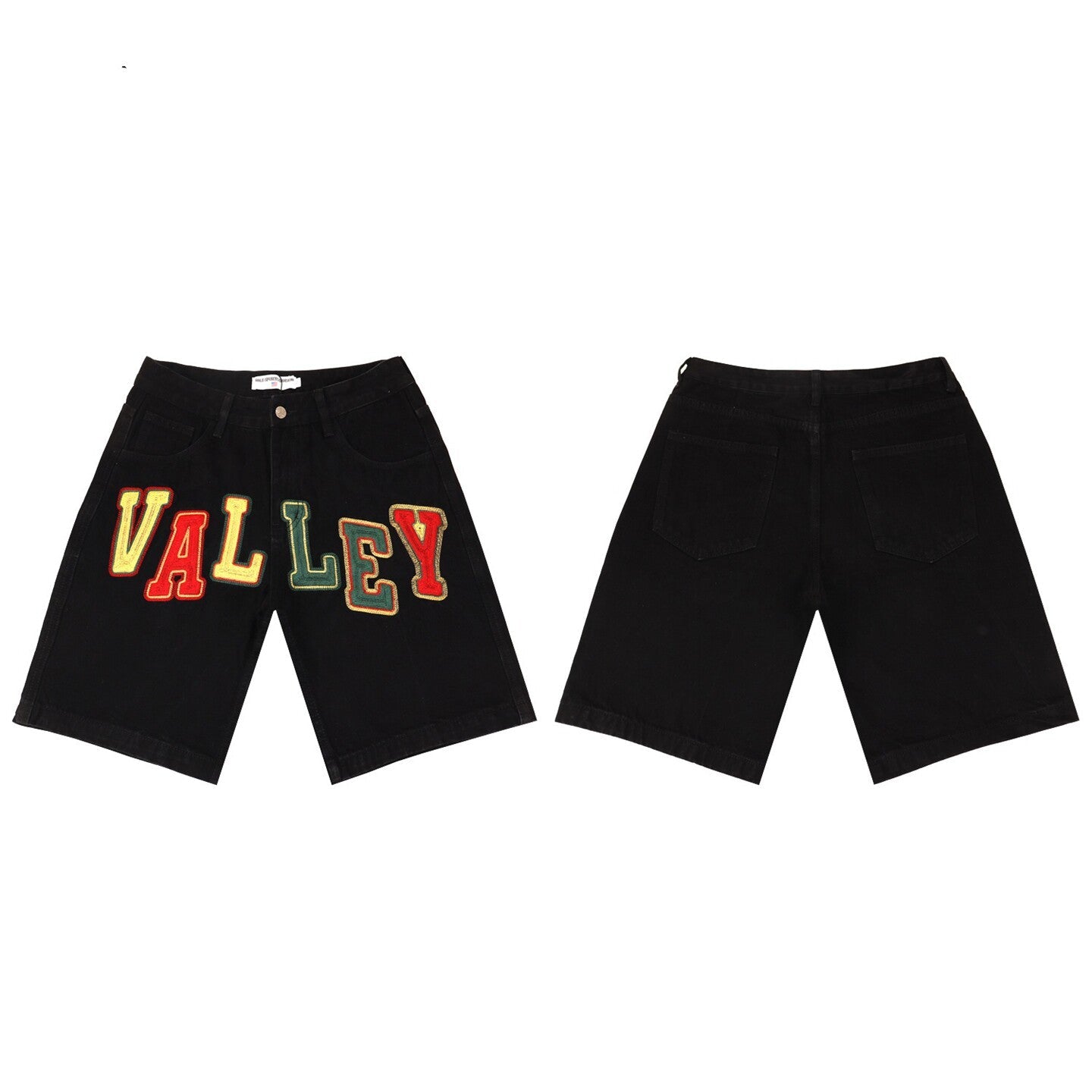 Vale Forever Rhinestone Embroidered Denim Shorts