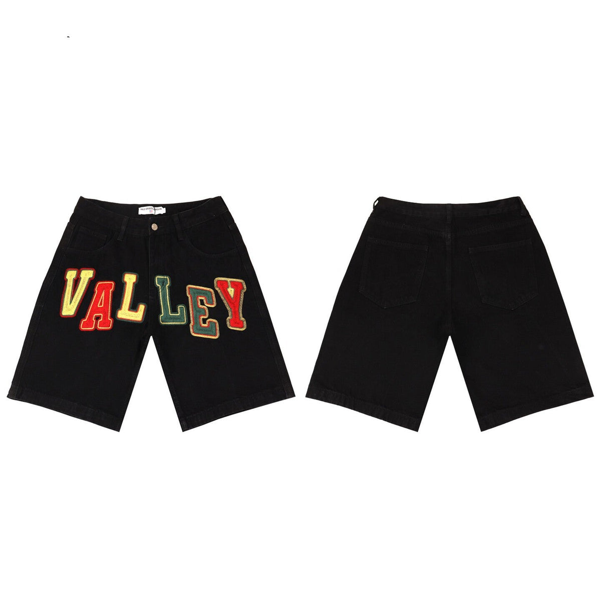 Vale Forever Rhinestone Embroidered Denim Shorts