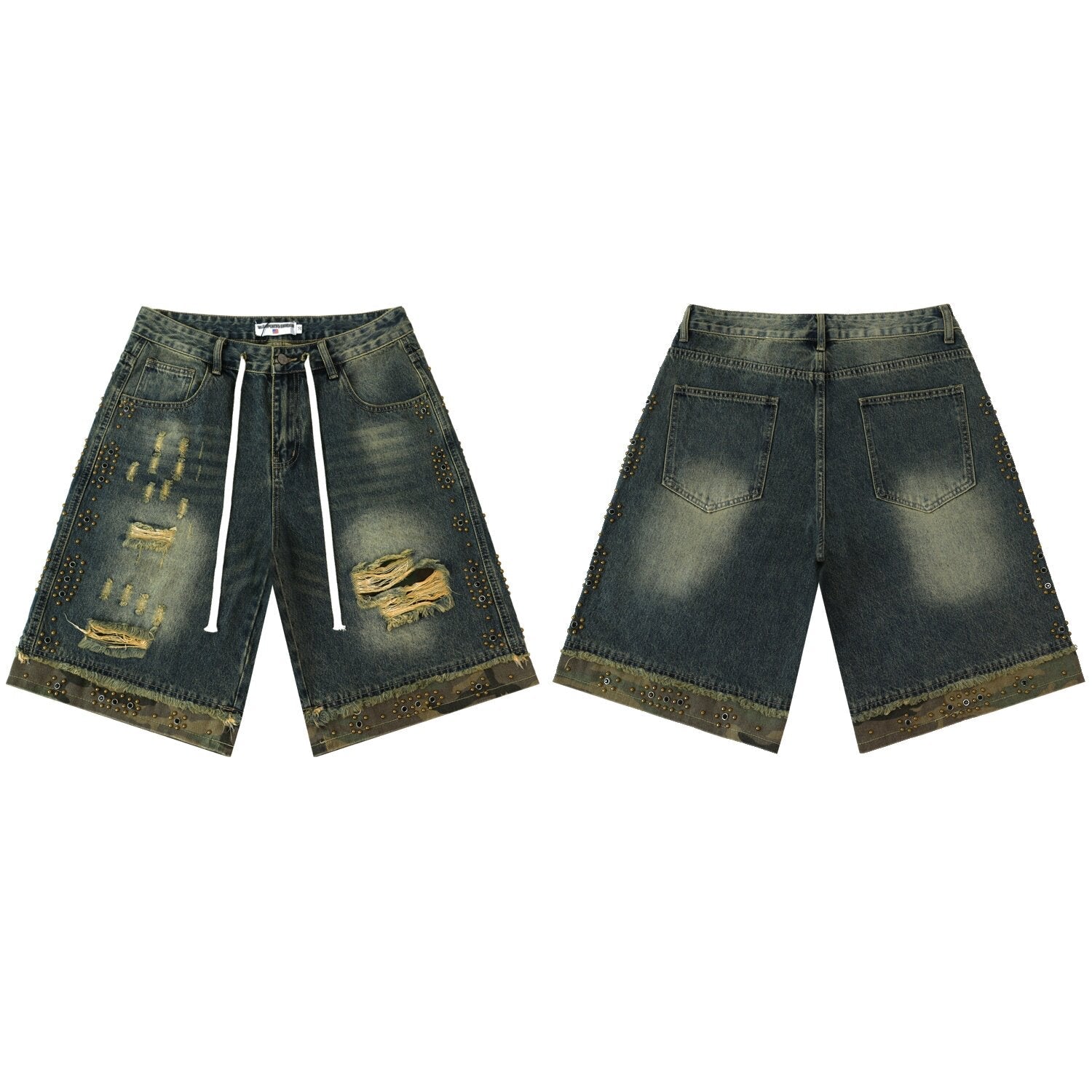 Vale Forever Retro Rhinestone Denim Shorts